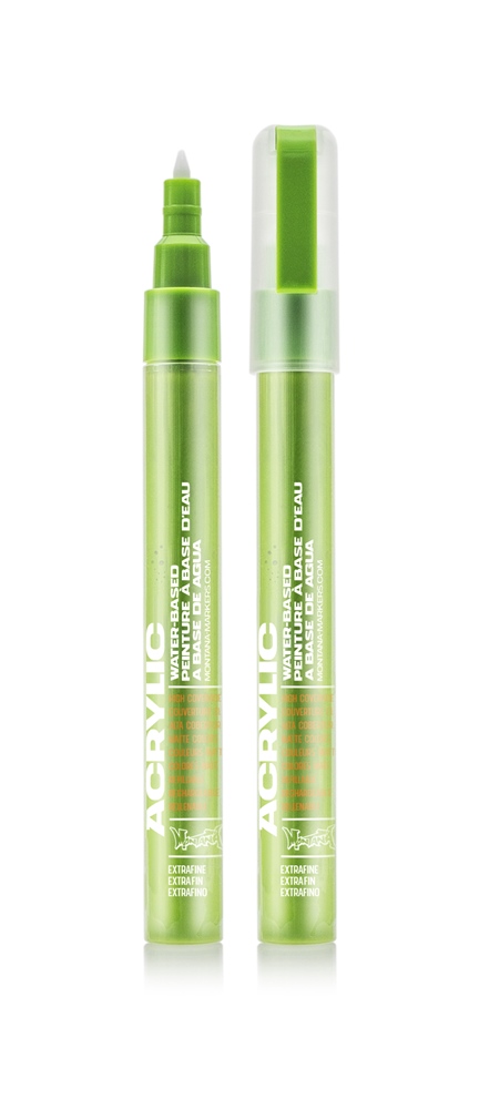 Montana ACRYLIC 
Marker 0,7mm Extra Fine - S6000 Shock Green Light Grün: Shock Gree Breite: 0.7mm